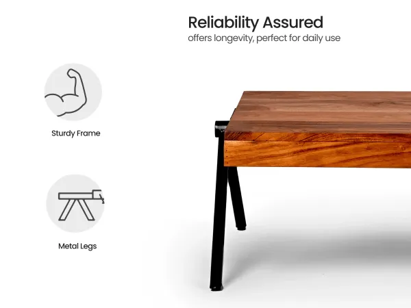 Diana Centre Table with Metal Frame and Wooden Top